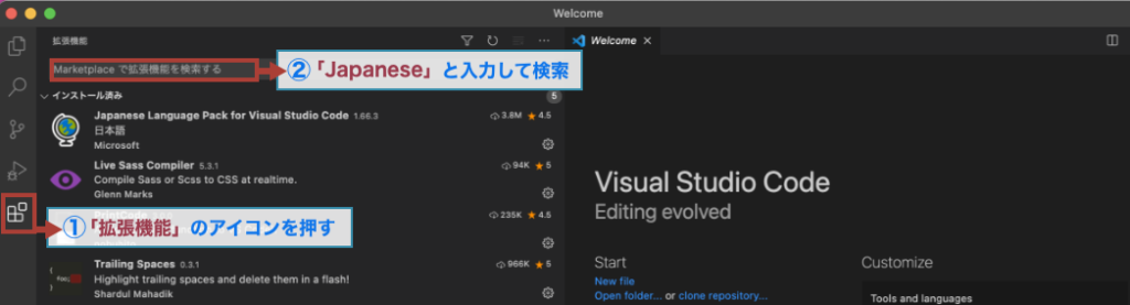 Visual Studio Codeを日本語化する手順